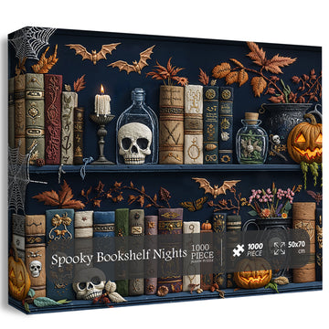 Nights spooky bookshelf notti puzzle 1000 pezzi